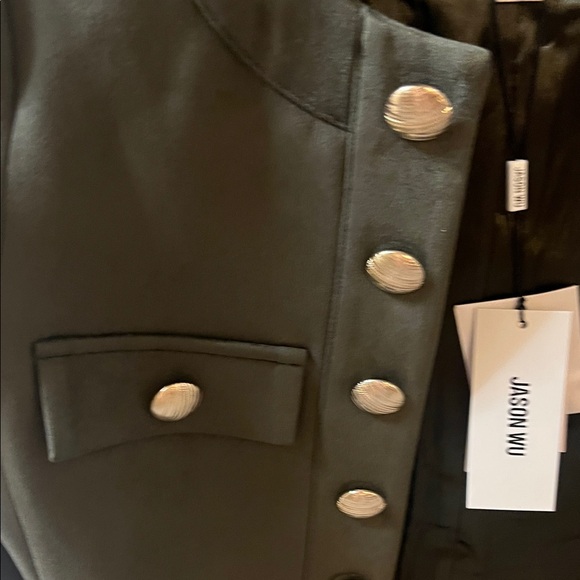 Jason Wu Women's Dark Green Blazer with Gold Buttons - Picture 5 of 7